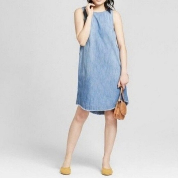 Denim Chambray Dress XSMALL NEW - Picture 2 of 10
